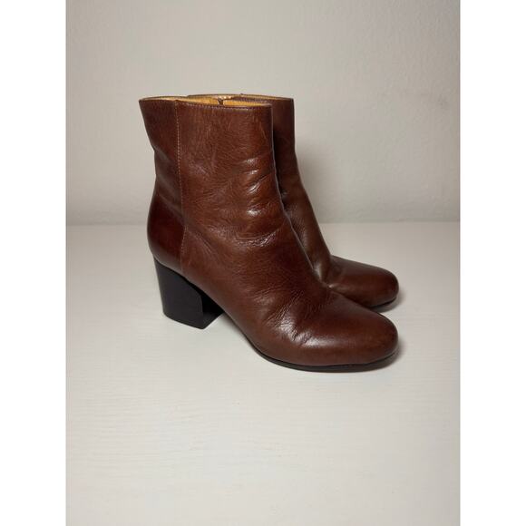 Maison Margiela Womens Brown Ankle Heel Boot Leather Size 36 Made in Italy - Picture 1 of 8